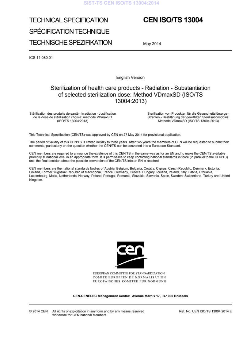 CEN ISO/TS 13004:2014 TS CEN ISO/TS 13004:2014 - Page 3 preview