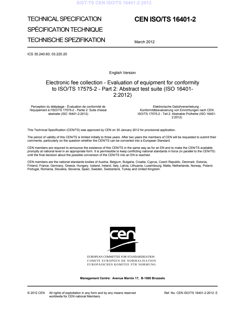 CEN ISO/TS 16401-2:2012 TS CEN ISO TS 16401-2:2012 - BARVE - Page 3 preview