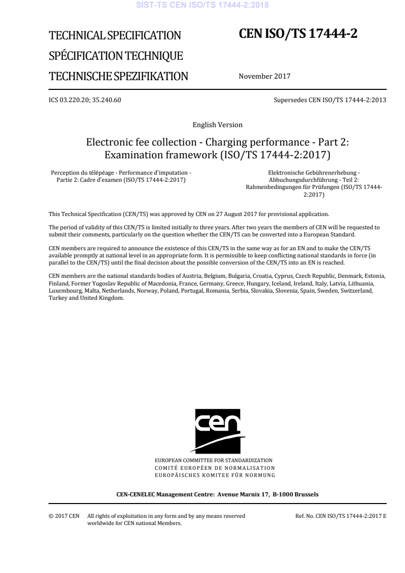 CEN ISO/TS 17444-2:2017 TS CEN ISO/TS 17444-2:2018 - Page 3 preview