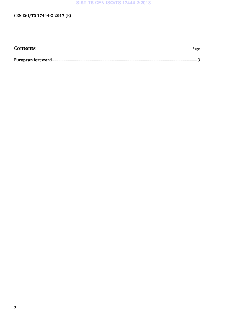 CEN ISO/TS 17444-2:2017 TS CEN ISO/TS 17444-2:2018 - Page 4 preview