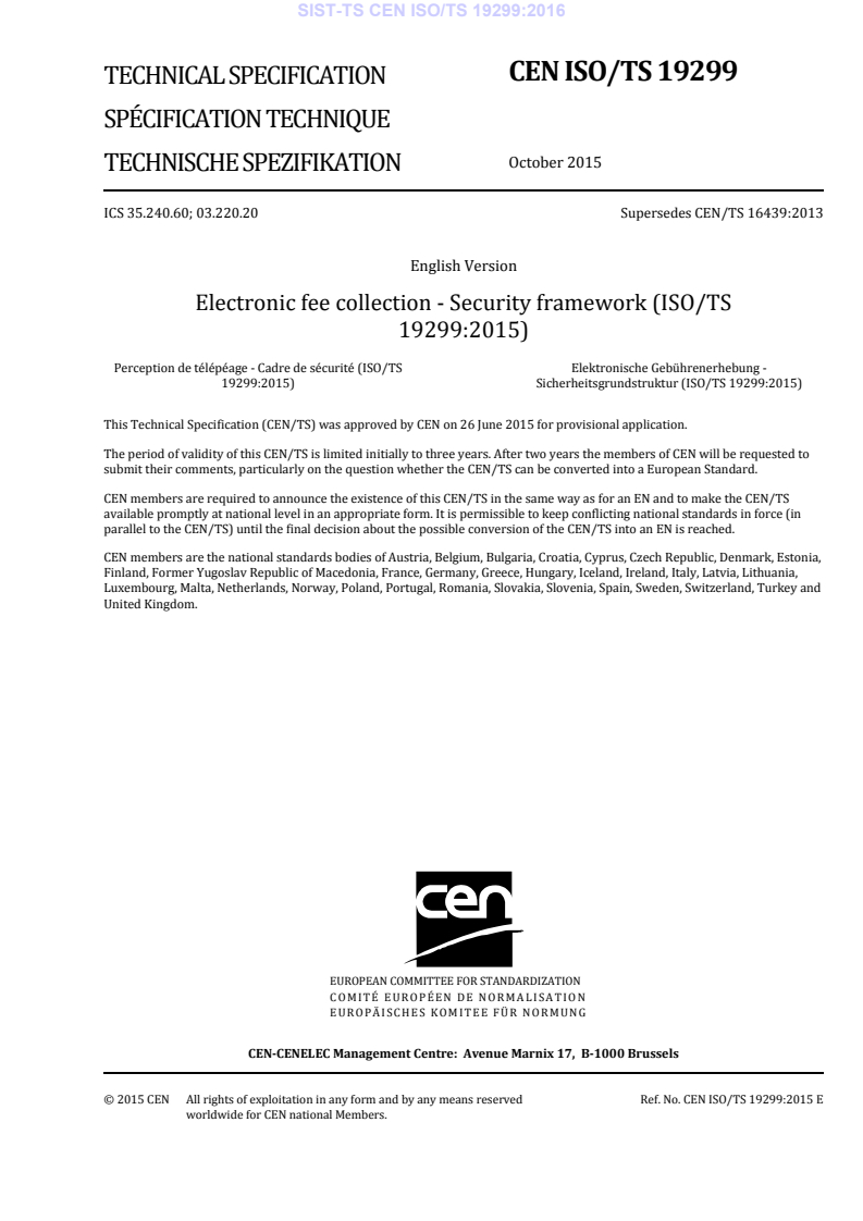 CEN ISO/TS 19299:2015 TS CEN ISO/TS 19299:2016 - BARVE - Page 3 preview