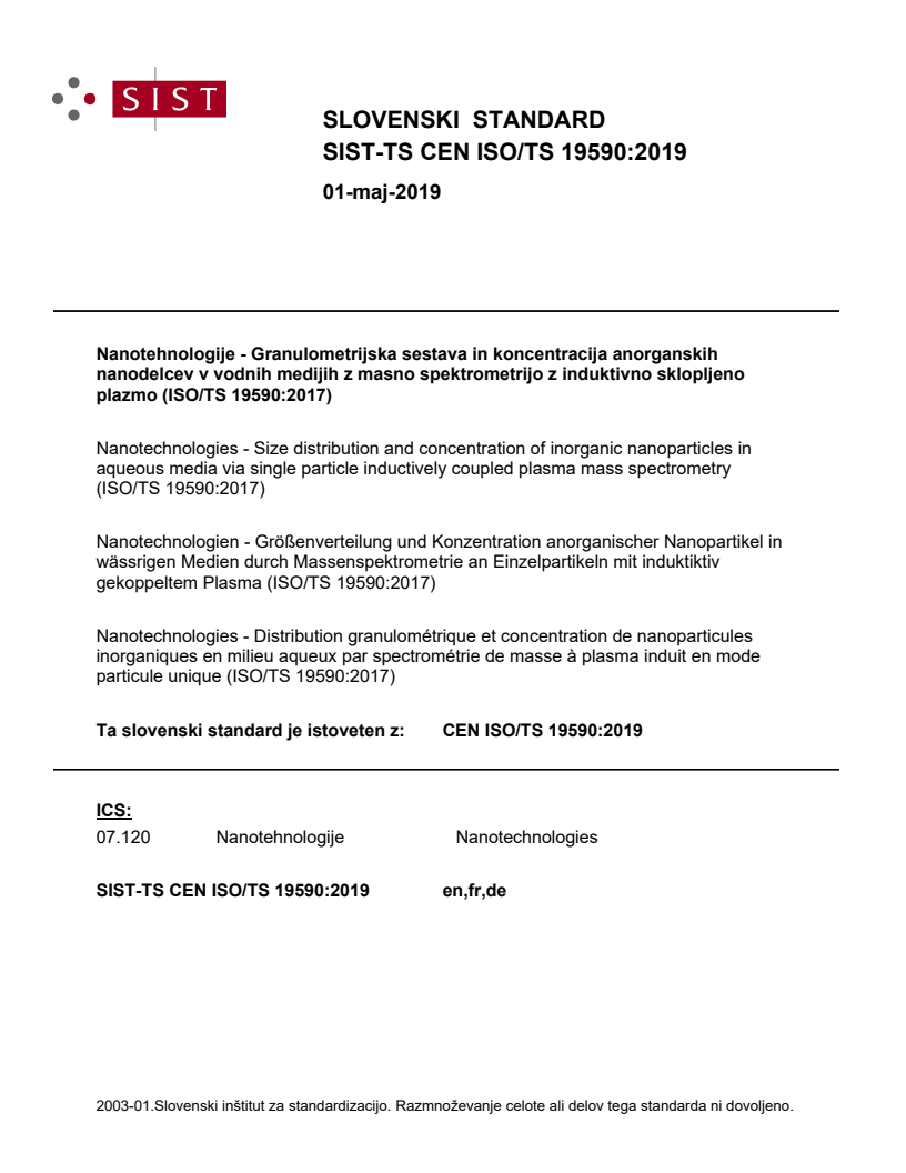 CEN ISO/TS 19590:2019 TS CEN ISO/TS 19590:2019 - Page 1 preview
