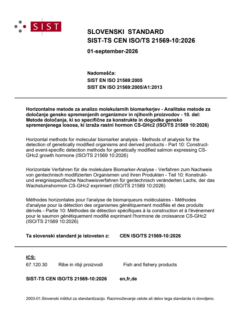 SIST-TS CEN ISO/TS 21569-10:2026 SIST-TS CEN ISO/TS 21569-10:2026 - Page 1 preview
