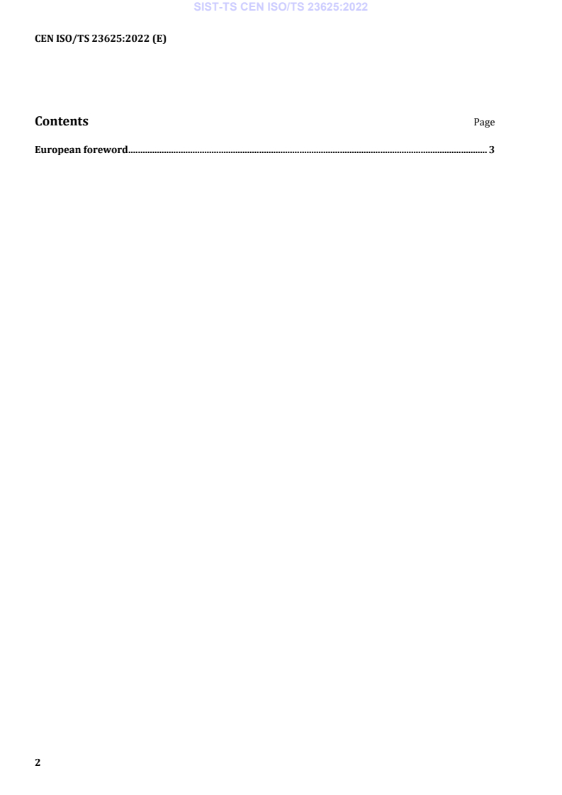 CEN ISO/TS 23625:2022 TS CEN ISO/TS 23625:2022 - Page 4 preview