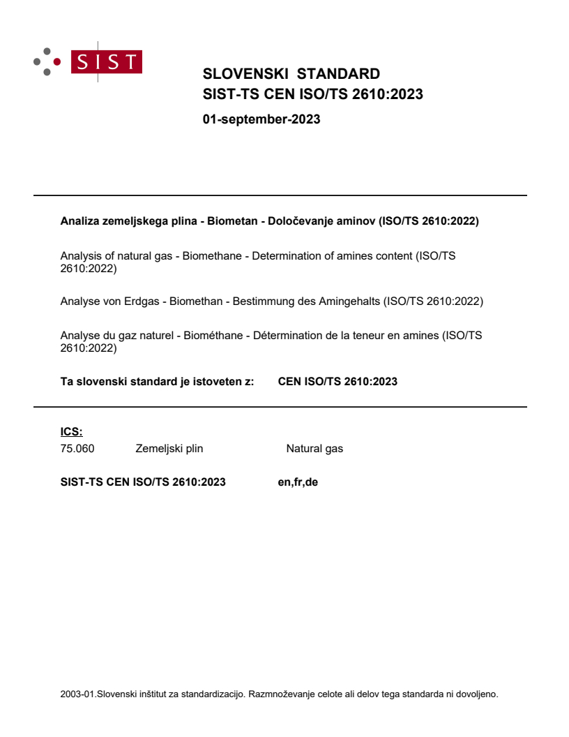 CEN ISO/TS 2610:2023 TS CEN ISO/TS 2610:2023 - Page 1 preview
