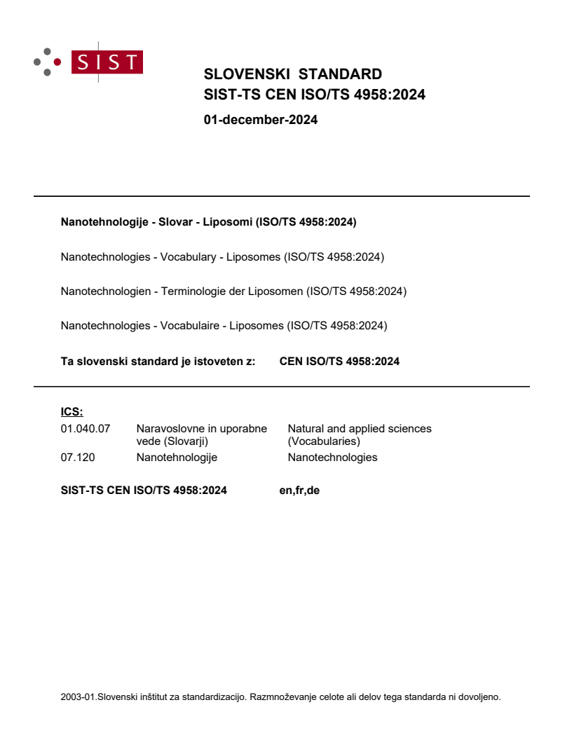 CEN ISO/TS 4958:2024 TS CEN ISO/TS 4958:2024 - BARVE - Page 1 preview