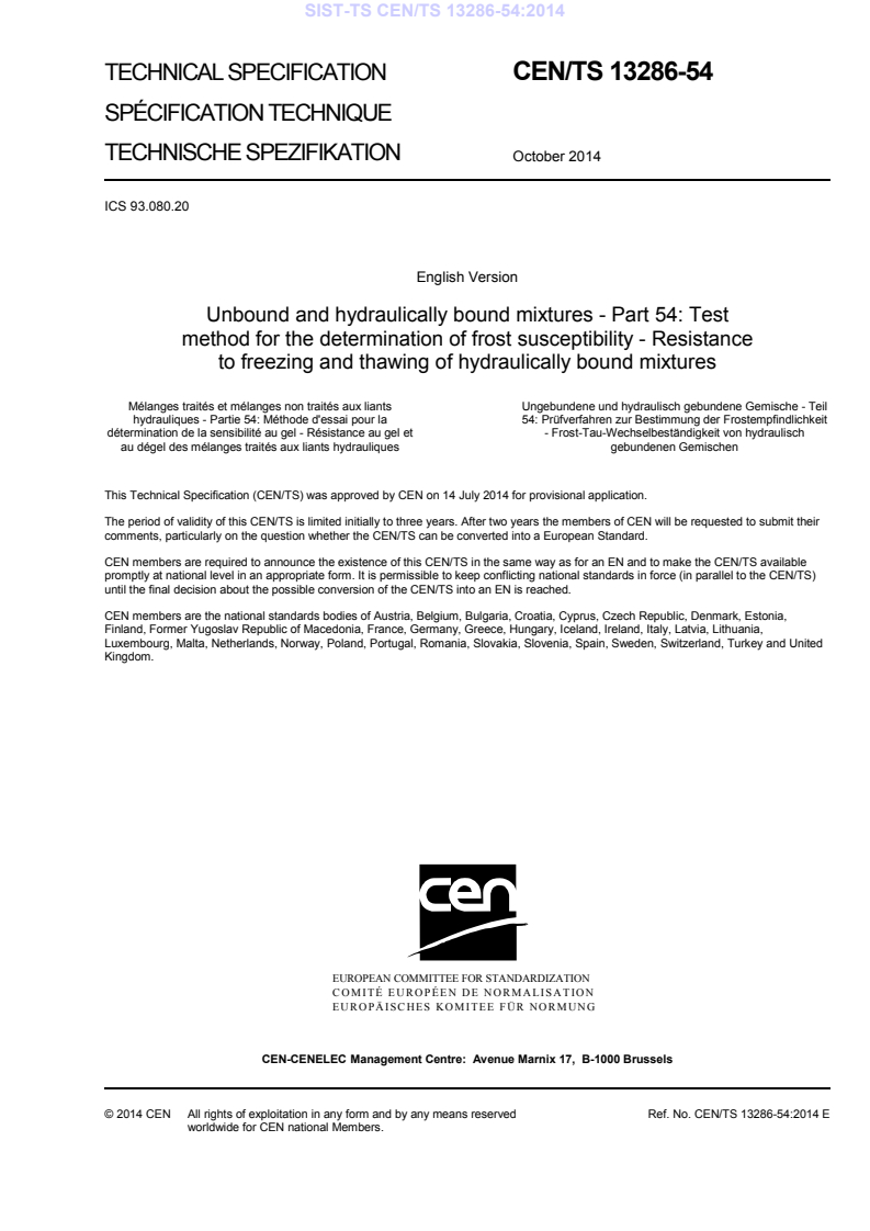 CEN/TS 13286-54:2014 TS CEN/TS 13286-54:2014 - BARVE - Page 3 preview