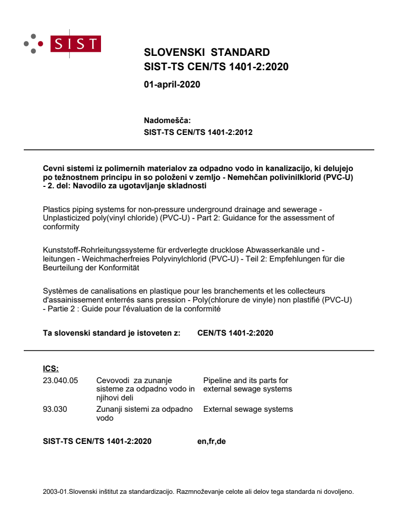 CEN/TS 1401-2:2020 TS CEN/TS 1401-2:2020 - Page 1 preview