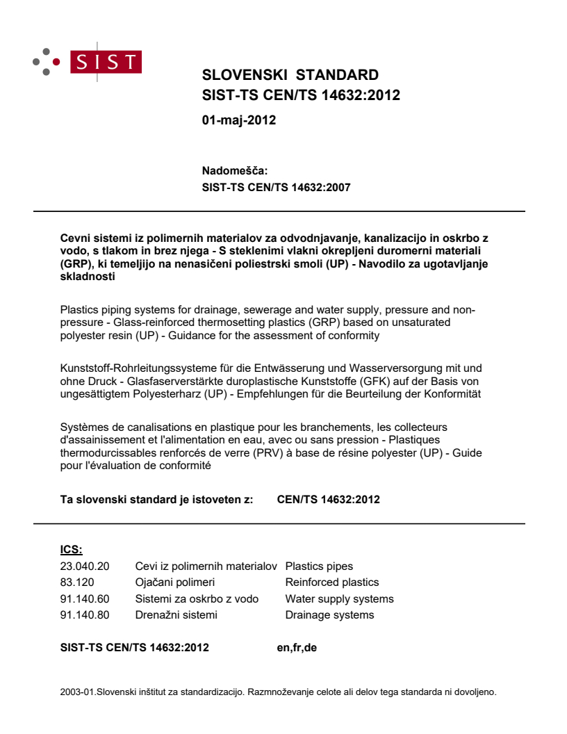 CEN/TS 14632:2012 TS CEN/TS 14632:2012 - Page 1 preview