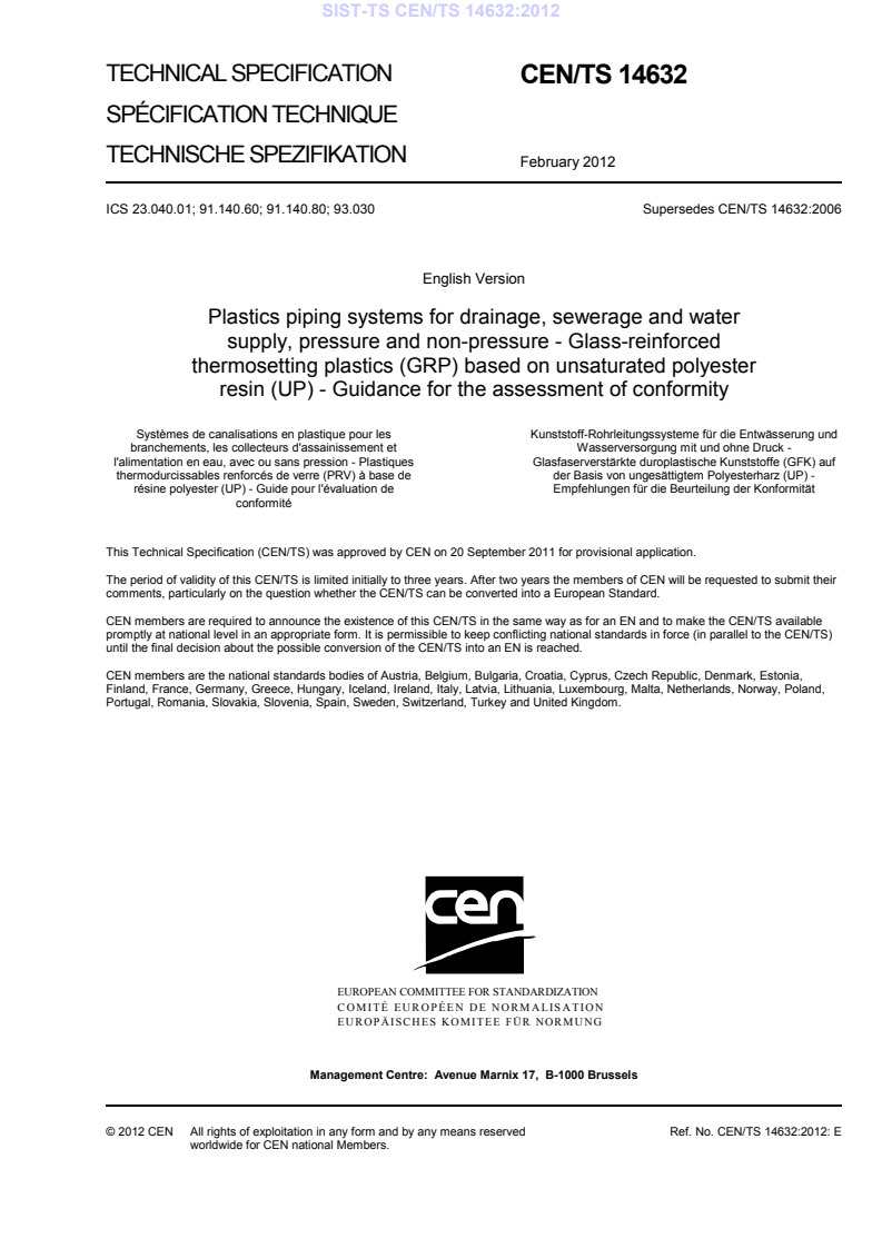 CEN/TS 14632:2012 TS CEN/TS 14632:2012 - Page 3 preview