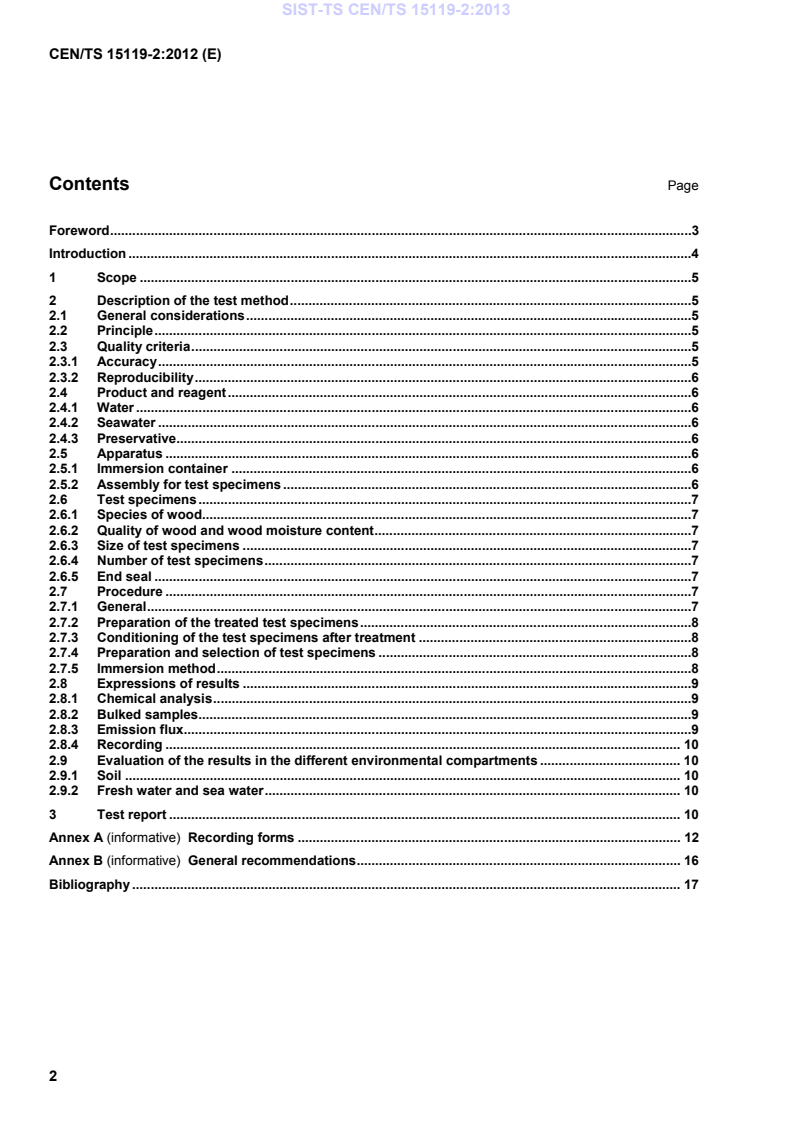 CEN/TS 15119-2:2012 TS CEN/TS 15119-2:2013 - Page 4 preview