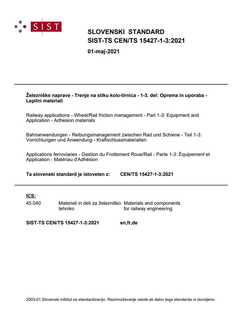CEN/TS 15427-1-3:2021 TS CEN/TS 15427-1-3:2021 - Page 1 preview