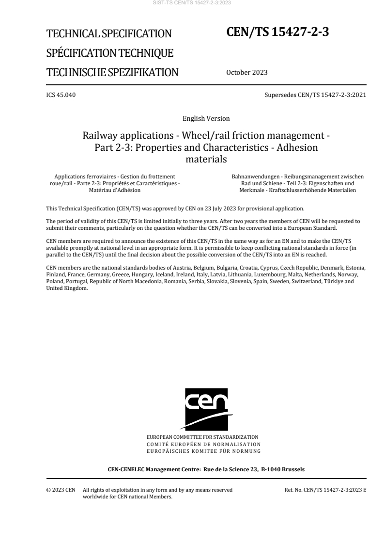 CEN/TS 15427-2-3:2023 TS CEN/TS 15427-2-3:2023 - BARVE - Page 3 preview