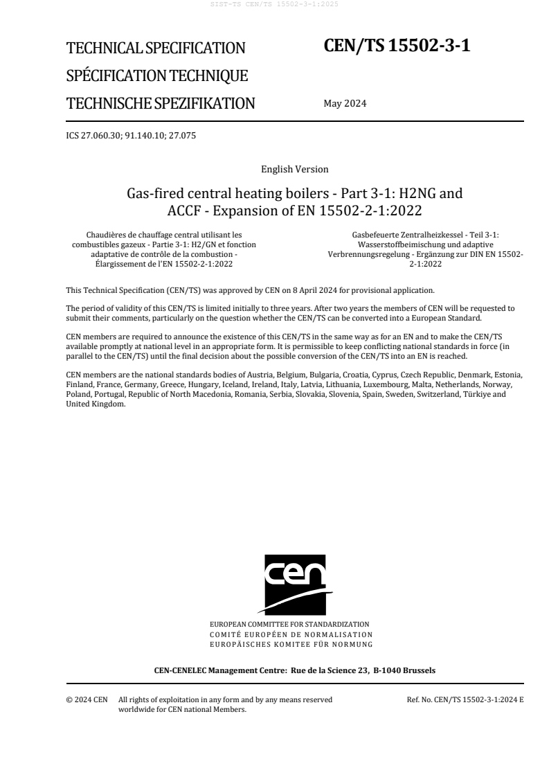 CEN/TS 15502-3-1:2024 TS CEN/TS 15502-3-1:2025 - Page 3 preview