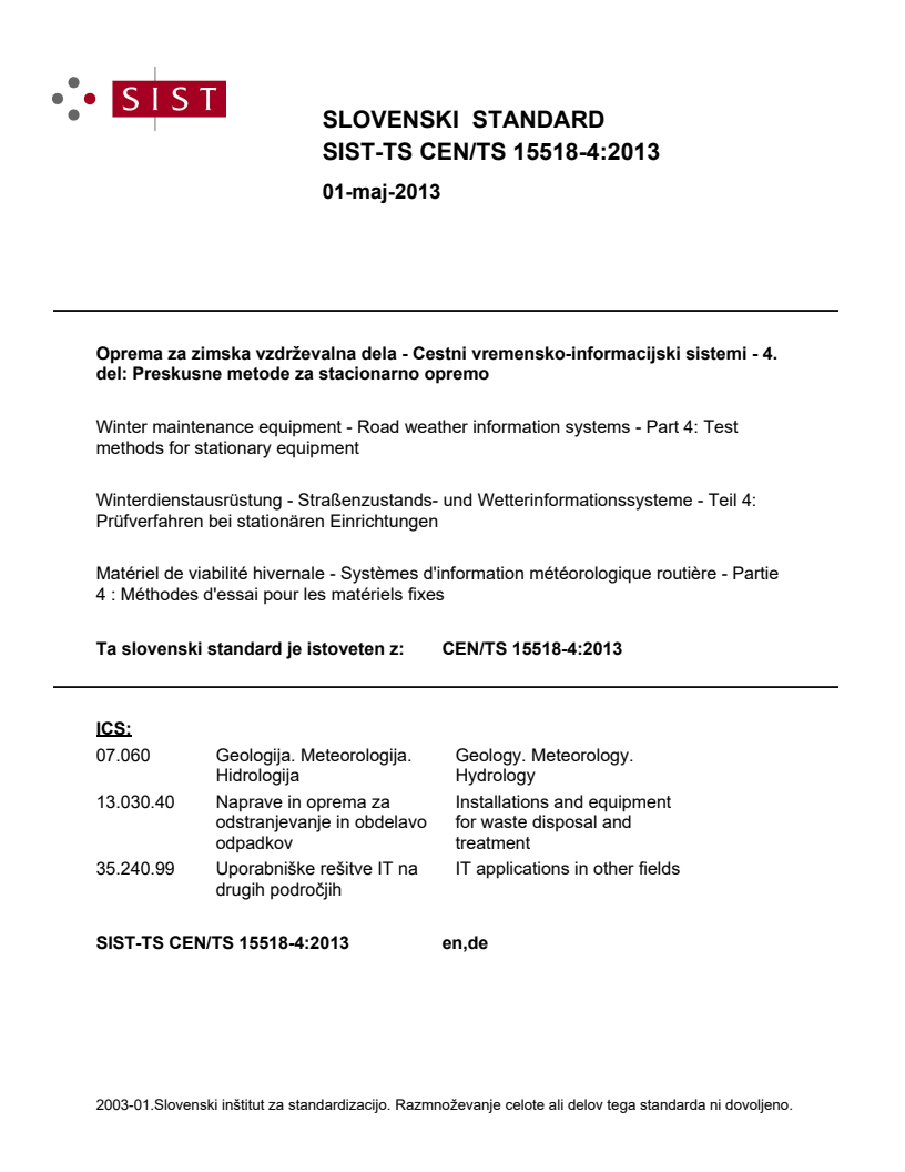CEN/TS 15518-4:2013 TS CEN/TS 15518-4:2013 - Page 1 preview