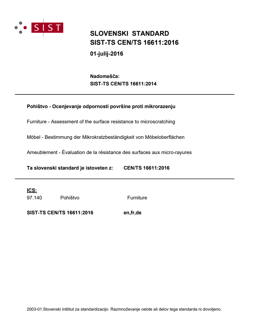 CEN/TS 16611:2016 TS CEN/TS 16611:2016 - Page 1 preview