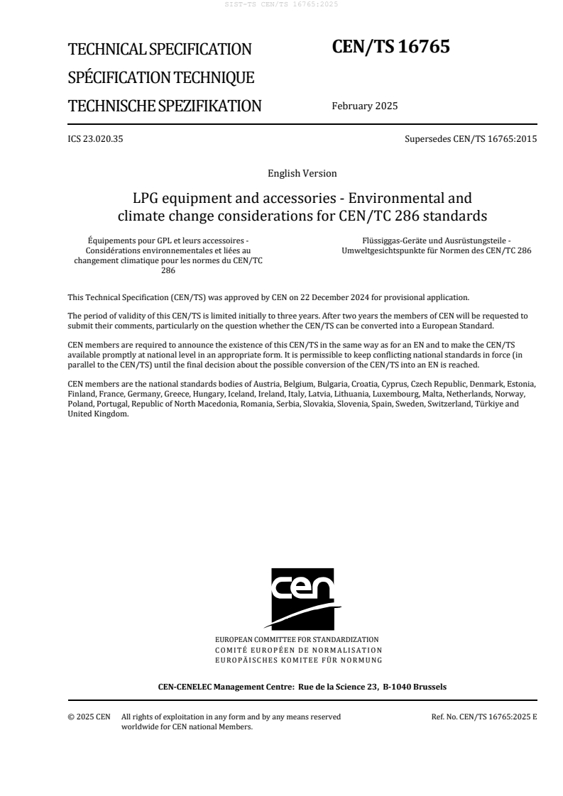 CEN/TS 16765:2025 TS CEN/TS 16765:2025 - Page 3 preview