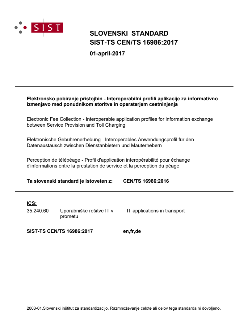 CEN/TS 16986:2016 TS CEN/TS 16986:2017 - Page 1 preview