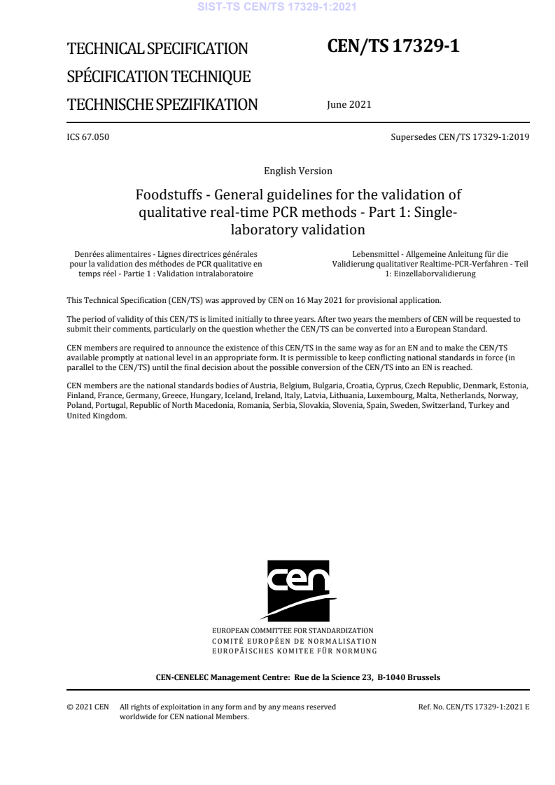 CEN/TS 17329-1:2021 TS CEN/TS 17329-1:2021 - Page 3 preview