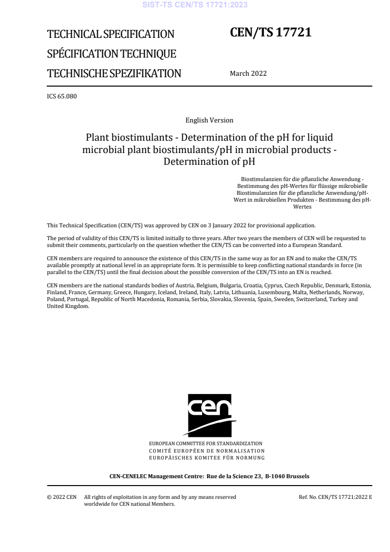 CEN/TS 17721:2022 TS CEN/TS 17721:2023 - Page 3 preview