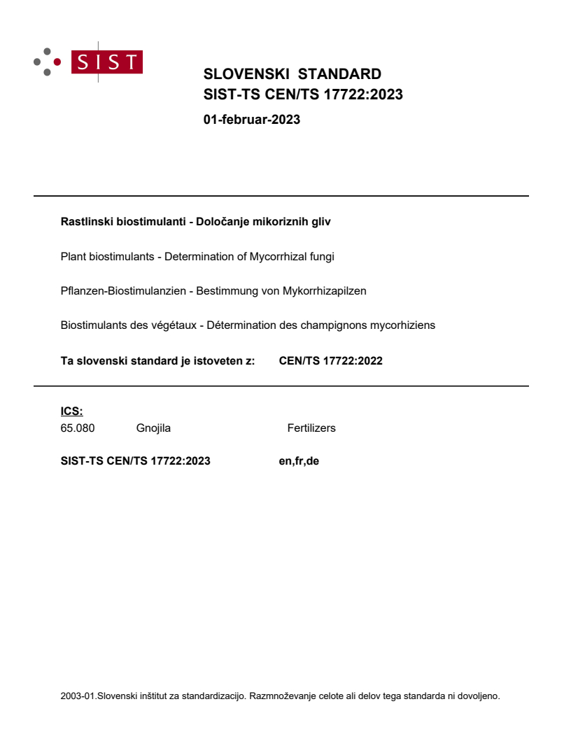CEN/TS 17722:2022 TS CEN/TS 17722:2023 - BARVE - Page 1 preview