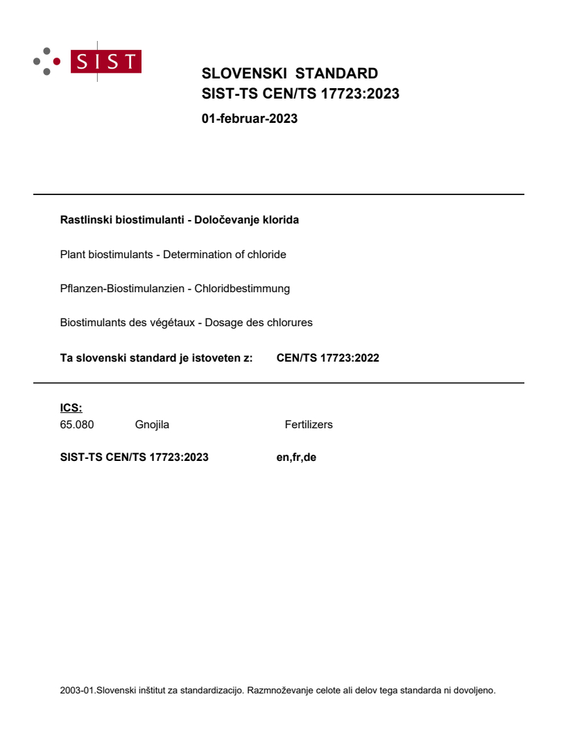 CEN/TS 17723:2022 TS CEN/TS 17723:2023 - Page 1 preview