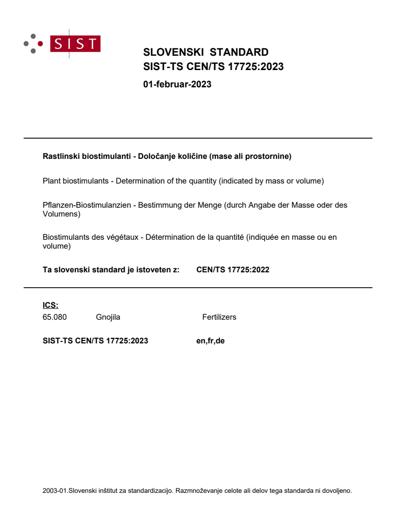 CEN/TS 17725:2022 TS CEN/TS 17725:2023 - Page 1 preview