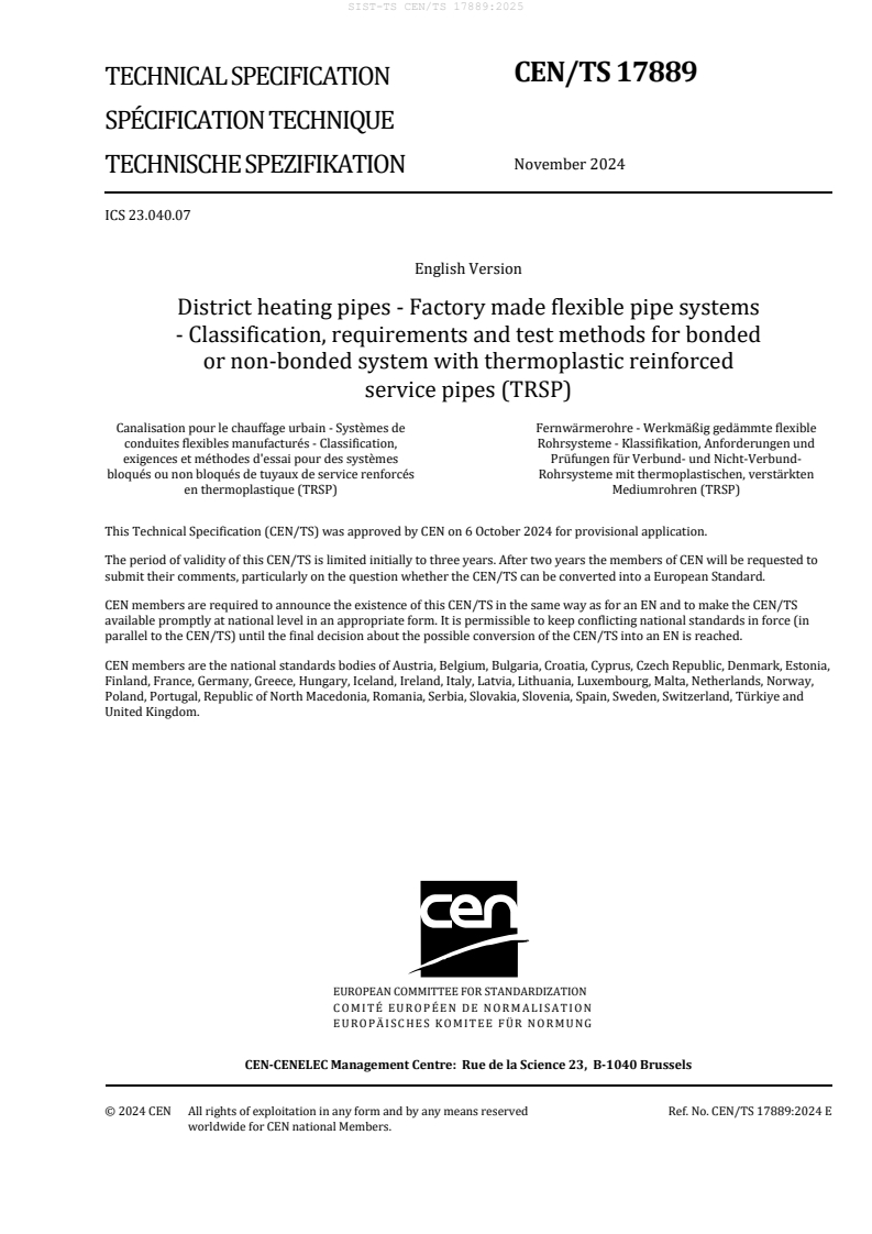 CEN/TS 17889:2024 TS CEN/TS 17889:2025 - Page 3 preview