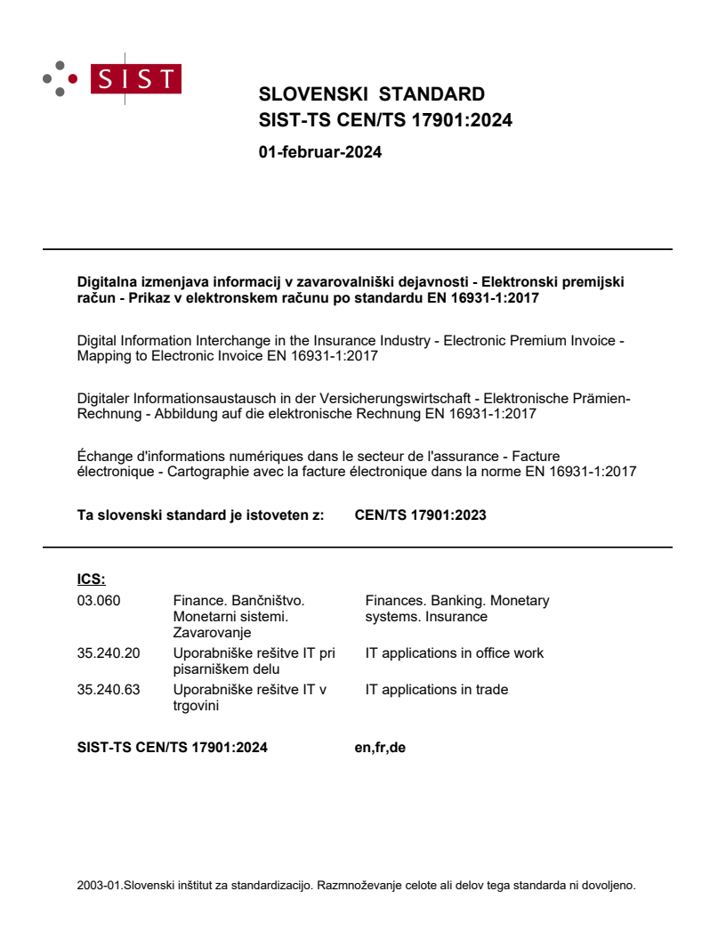 CEN/TS 17901:2023 TS CEN/TS 17901:2024 - Page 1 preview