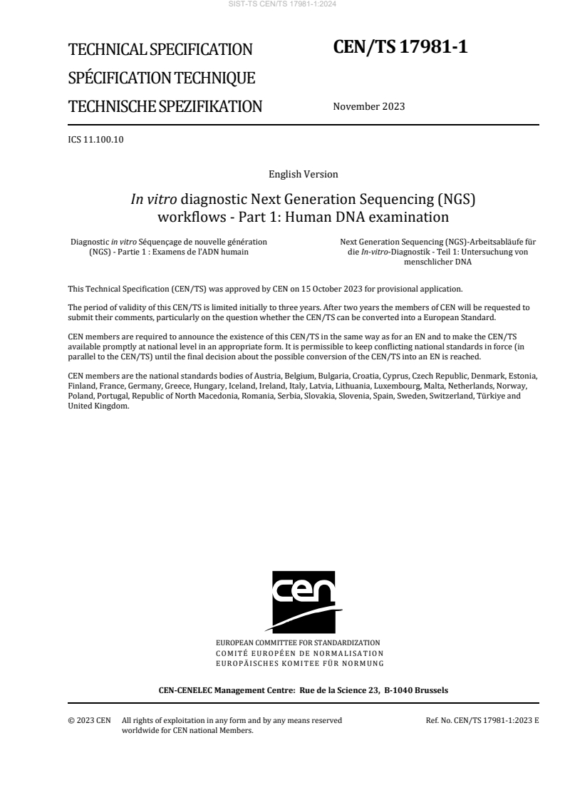 CEN/TS 17981-1:2023 TS CEN/TS 17981-1:2024 - Page 3 preview