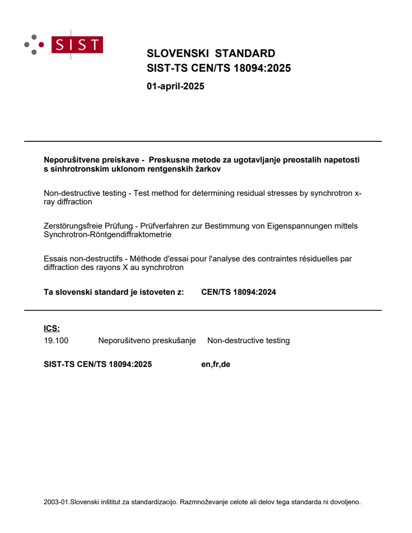 CEN/TS 18094:2024 TS CEN/TS 18094:2025 - Page 1 preview