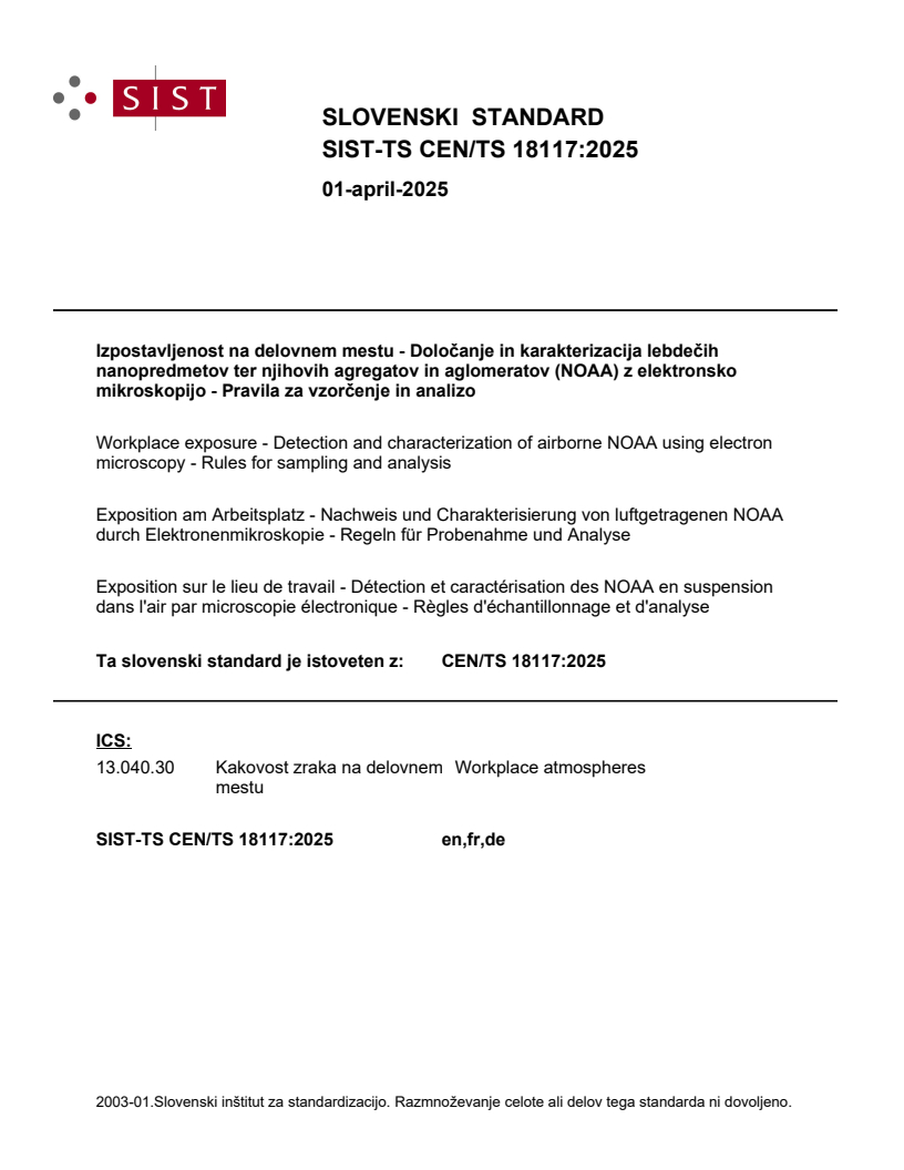 CEN/TS 18117:2025 TS CEN/TS 18117:2025 - BARVE - Page 1 preview