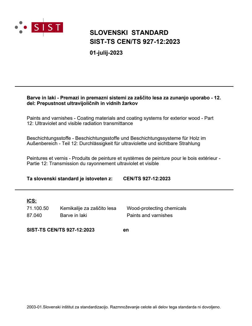 CEN/TS 927-12:2023 TS CEN/TS 927-12:2023 - Page 1 preview