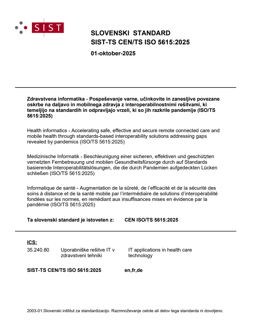 TS CEN/TS ISO 5615:2025