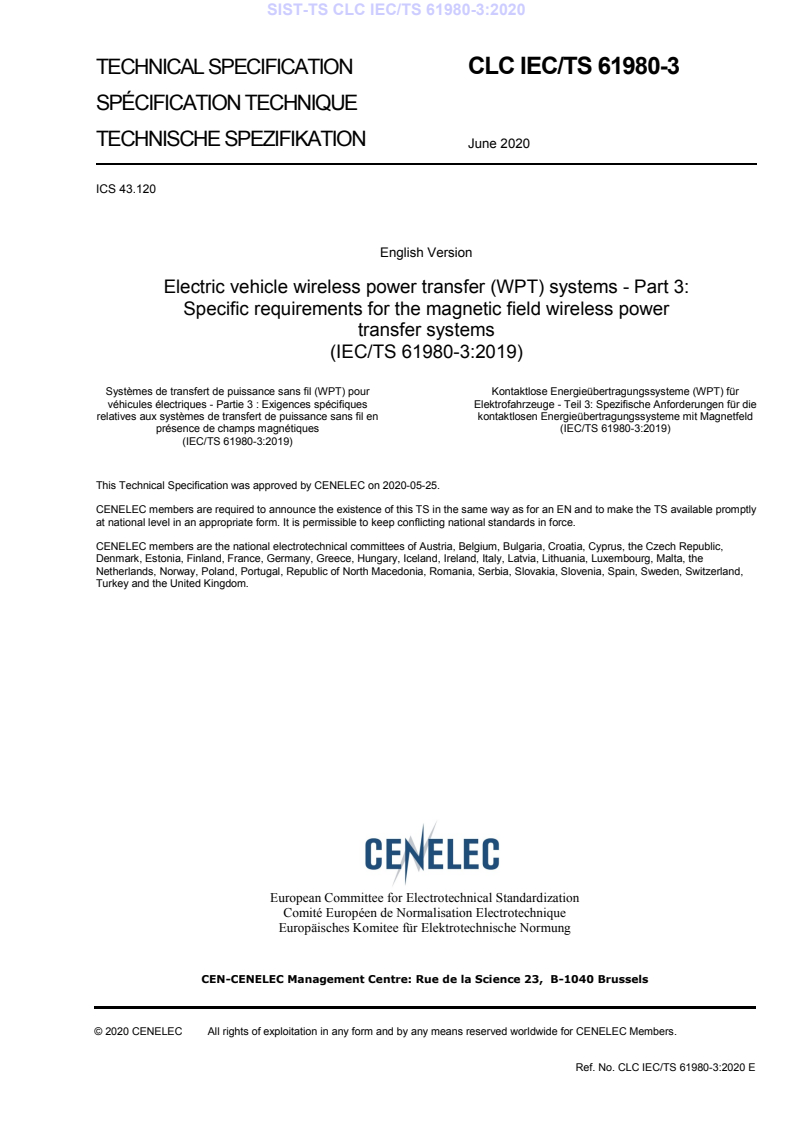 CLC IEC/TS 61980-3:2020 TS CLC IEC/TS 61980-3:2020 - BARVE - Page 3 preview