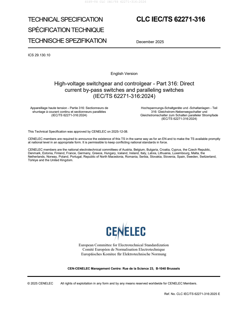 SIST-TS CLC IEC/TS 62271-316:2026