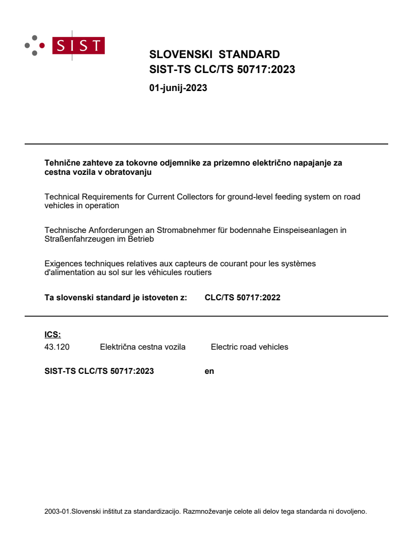CLC/TS 50717:2022 TS CLC/TS 50717:2023 - Page 1 preview