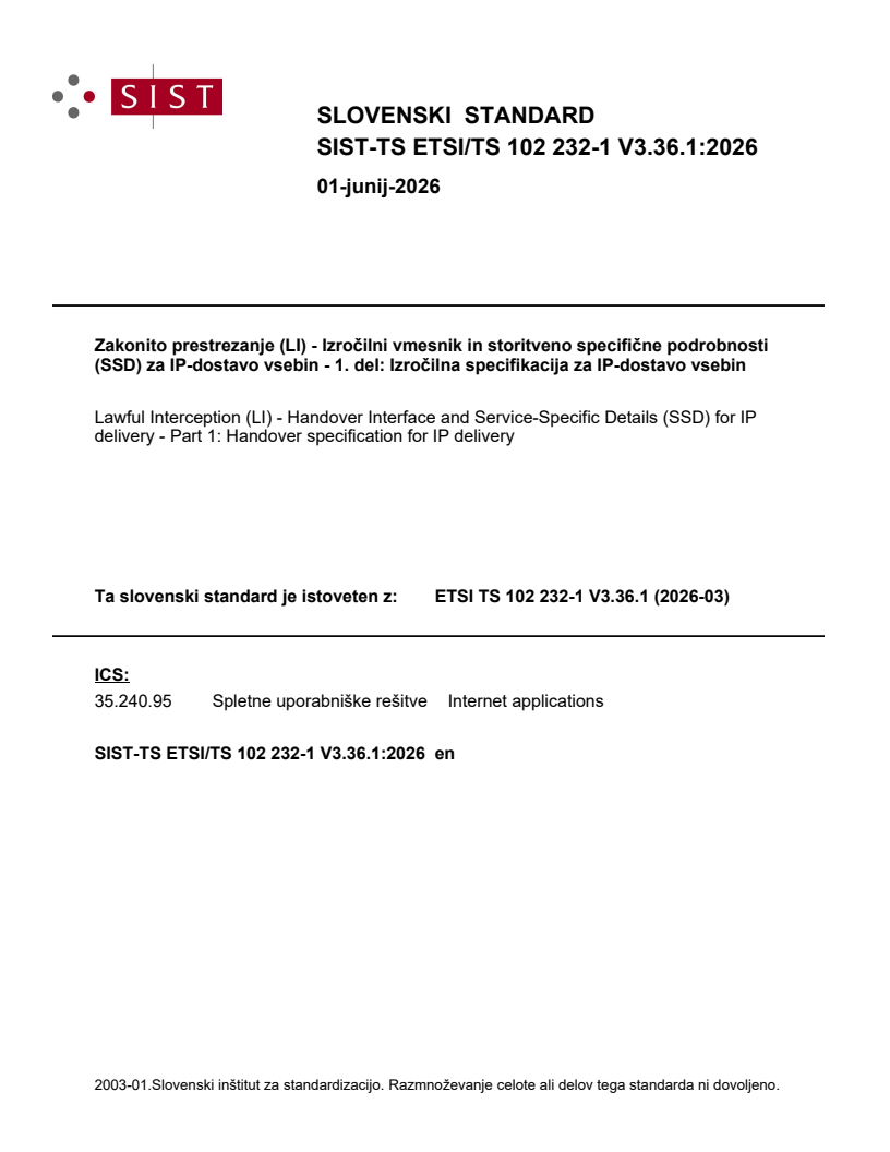 SIST-TS ETSI/TS 102 232-1 V3.36.1:2026 SIST-TS ETSI/TS 102 232-1 V3.36.1:2026 - Page 1 preview