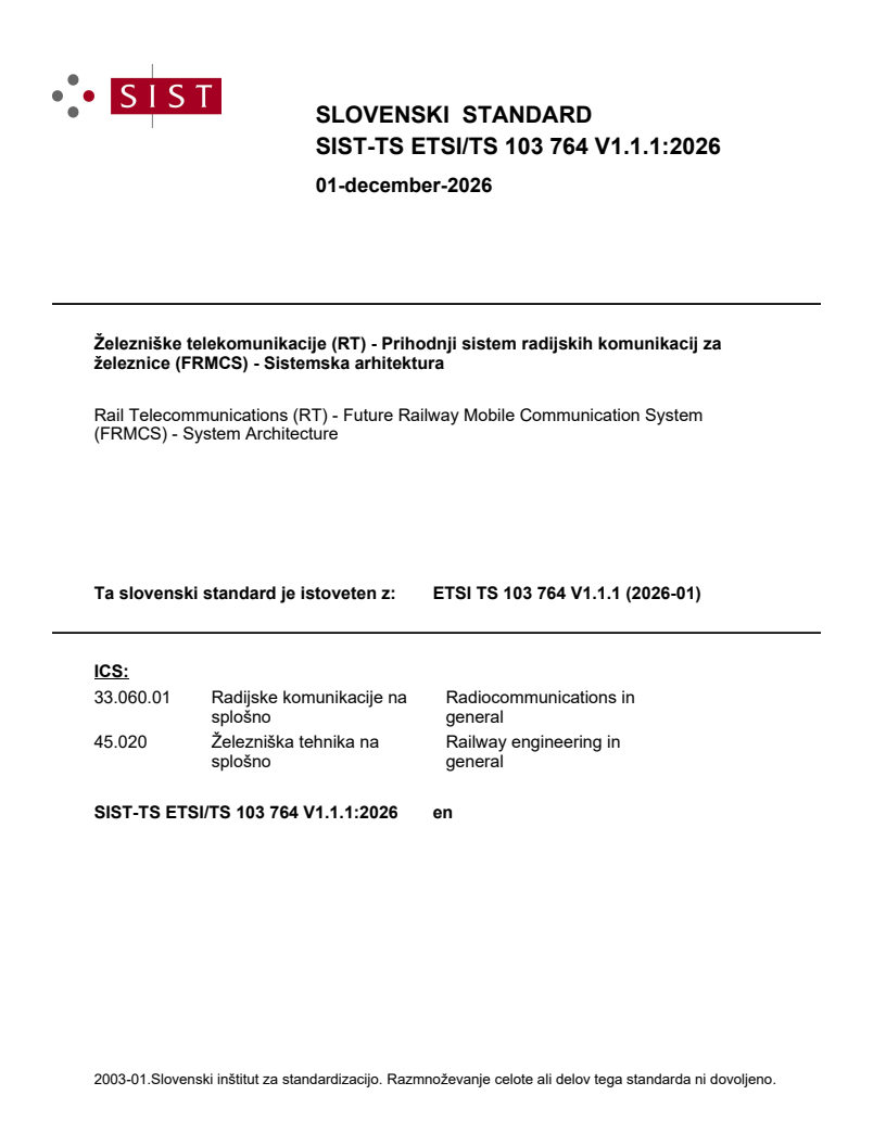 SIST-TS ETSI/TS 103 764 V1.1.1:2026 SIST-TS ETSI/TS 103 764 V1.1.1:2026 - BARVE - Page 1 preview