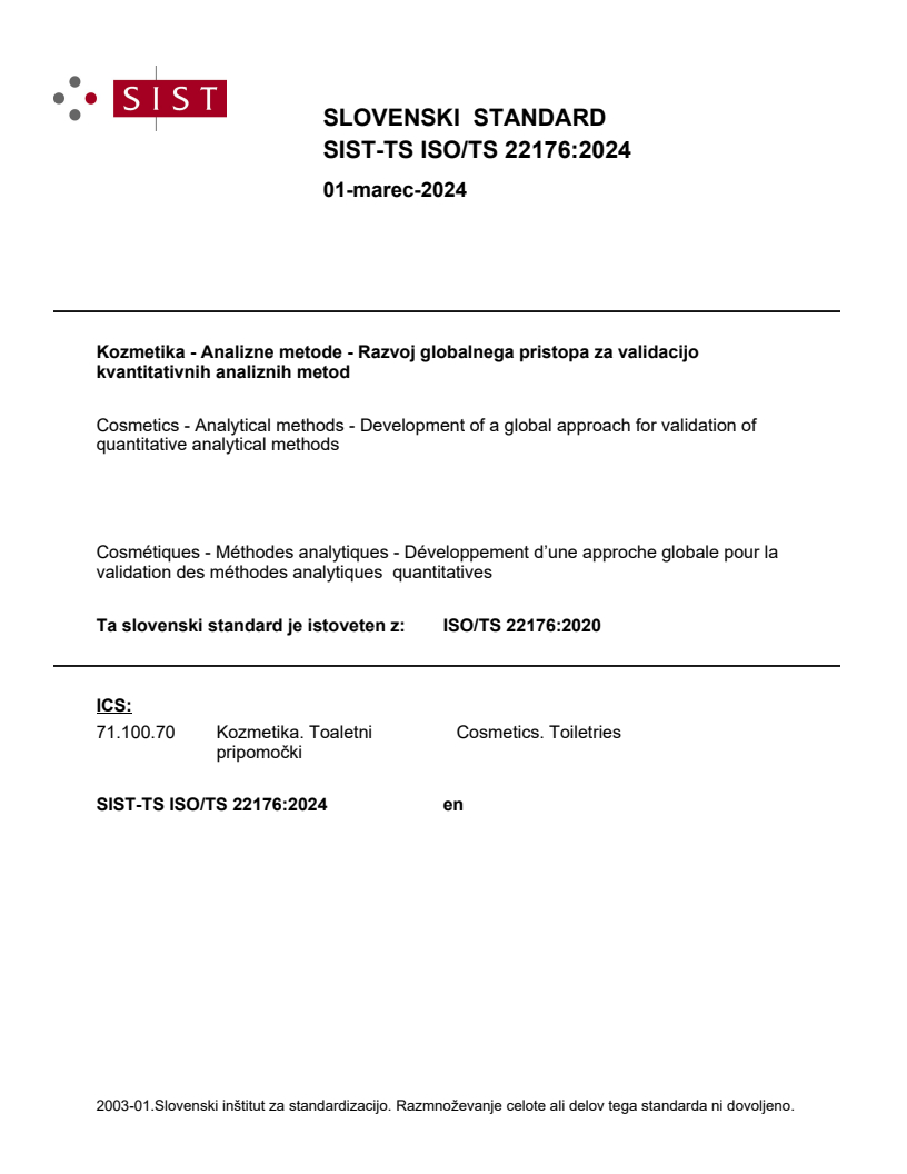 SIST-TS ISO/TS 22176:2024 SIST-TS ISO/TS 22176:2024 - BARVE - Page 1 preview