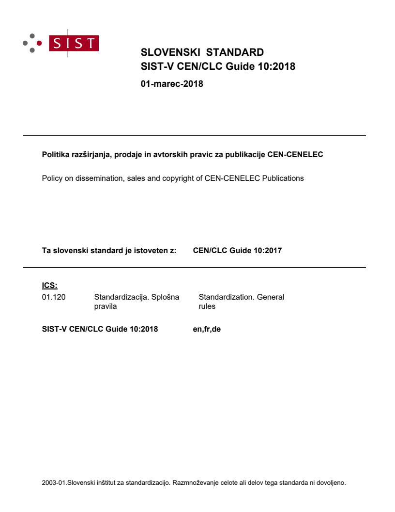 CEN/CLC Guide 10:2018 V CEN/CLC Guide 10:2018 - Page 1 preview