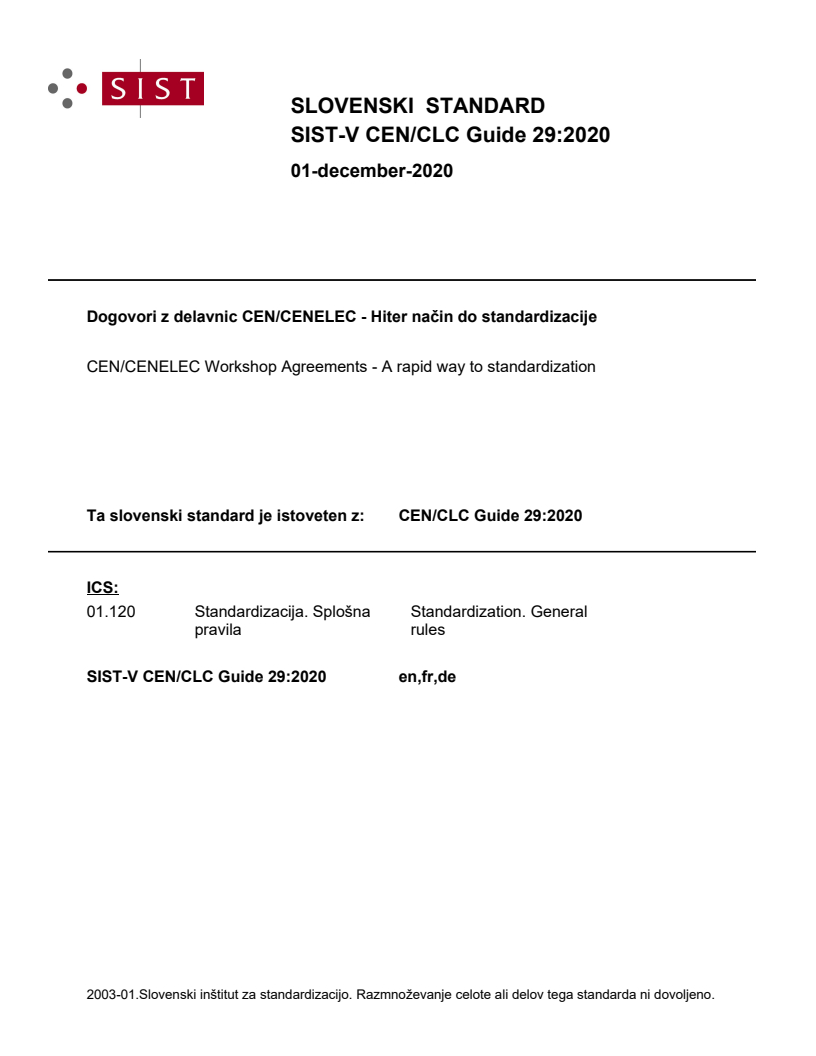 CEN/CLC Guide 29:2020 V CEN/CLC Guide 29:2020 - BARVE - Page 1 preview